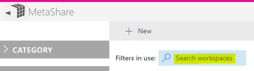 MetaShare's search box - Search workspaces